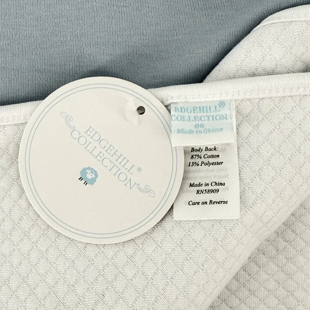 Edgehill Collection Solid Blue White Reversible Baby Boy Throw Blanket 29